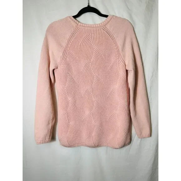 Talbots Women's Classic Blush Pink Pointelle Sweater, Size M - Picture 3 of 4